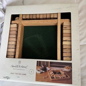 Hearth & Hand Wooden Shut the Box Game with Green Felt